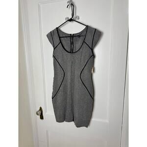 Express Dress Women's 4 Gray Black Sheath Cap Sleeve Mini Work Career Office